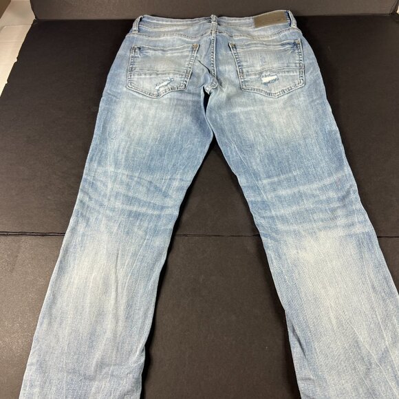 Departwest Jeans Men's 31x29 Skinny Trouper Light Blue Distressed Denim Tag 31 S - Picture 9 of 16